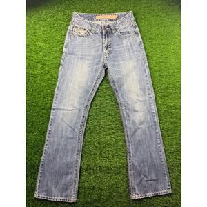 Rock & Roll Denim Men's 29x34 Pistol Straight Leg Jeans Western Cowboy Blue Wash